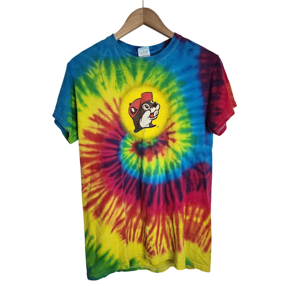 Buc-ee's Shirt Women's‎ Small Tie Dye Beaver Nuggets Top Short Sleeve